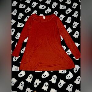 Rust Orange Long Sleeve Top